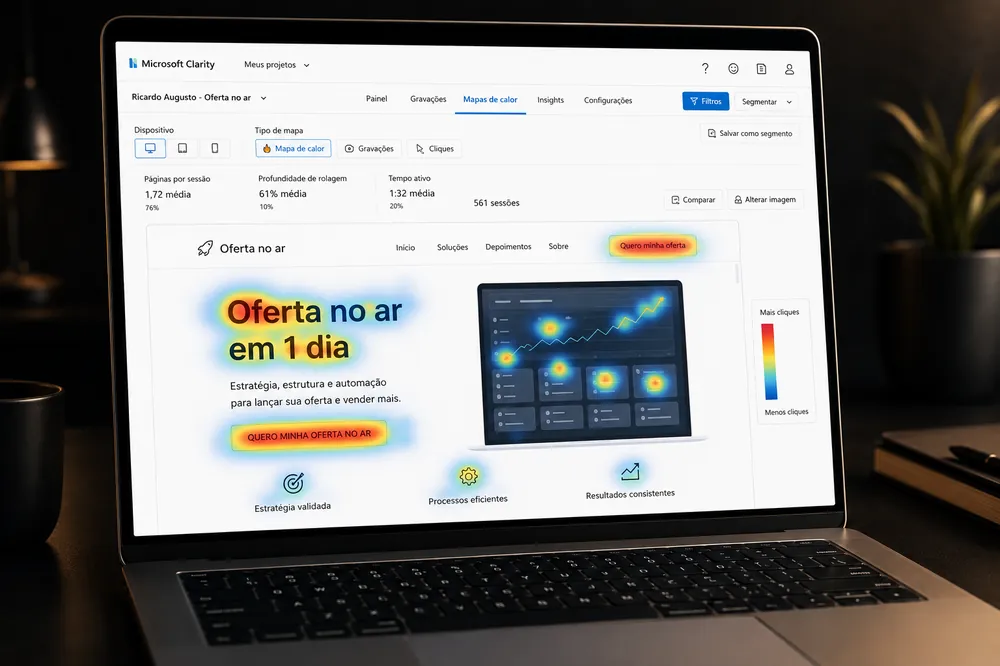 Raio-X do visitante com Microsoft Clarity